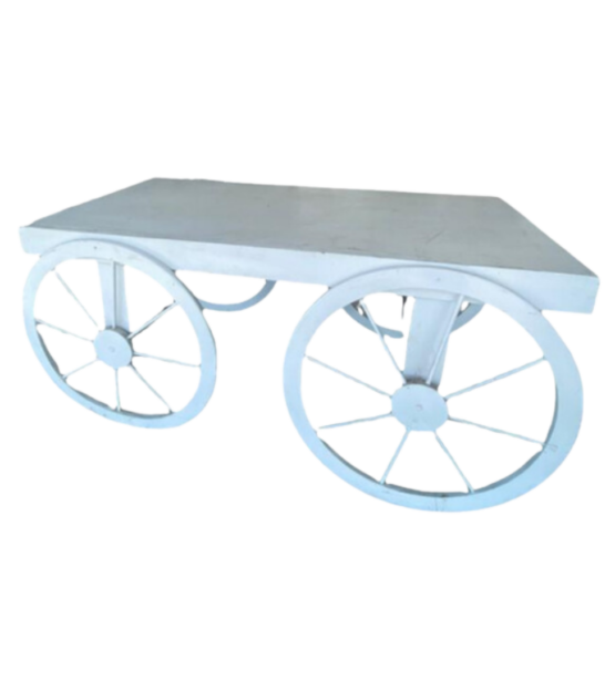 Carreta de madera café/blanca